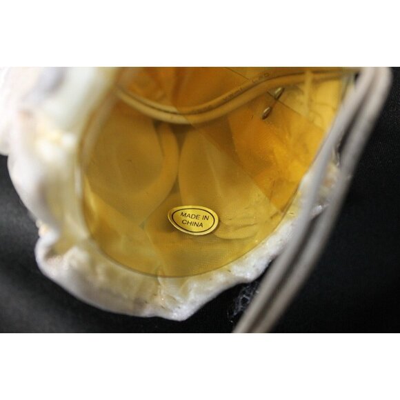 VTG Christmas Tree Top Angel Ornament 6" Small Plug In Ceramic Shimmer Dress - Picture 12 of 12